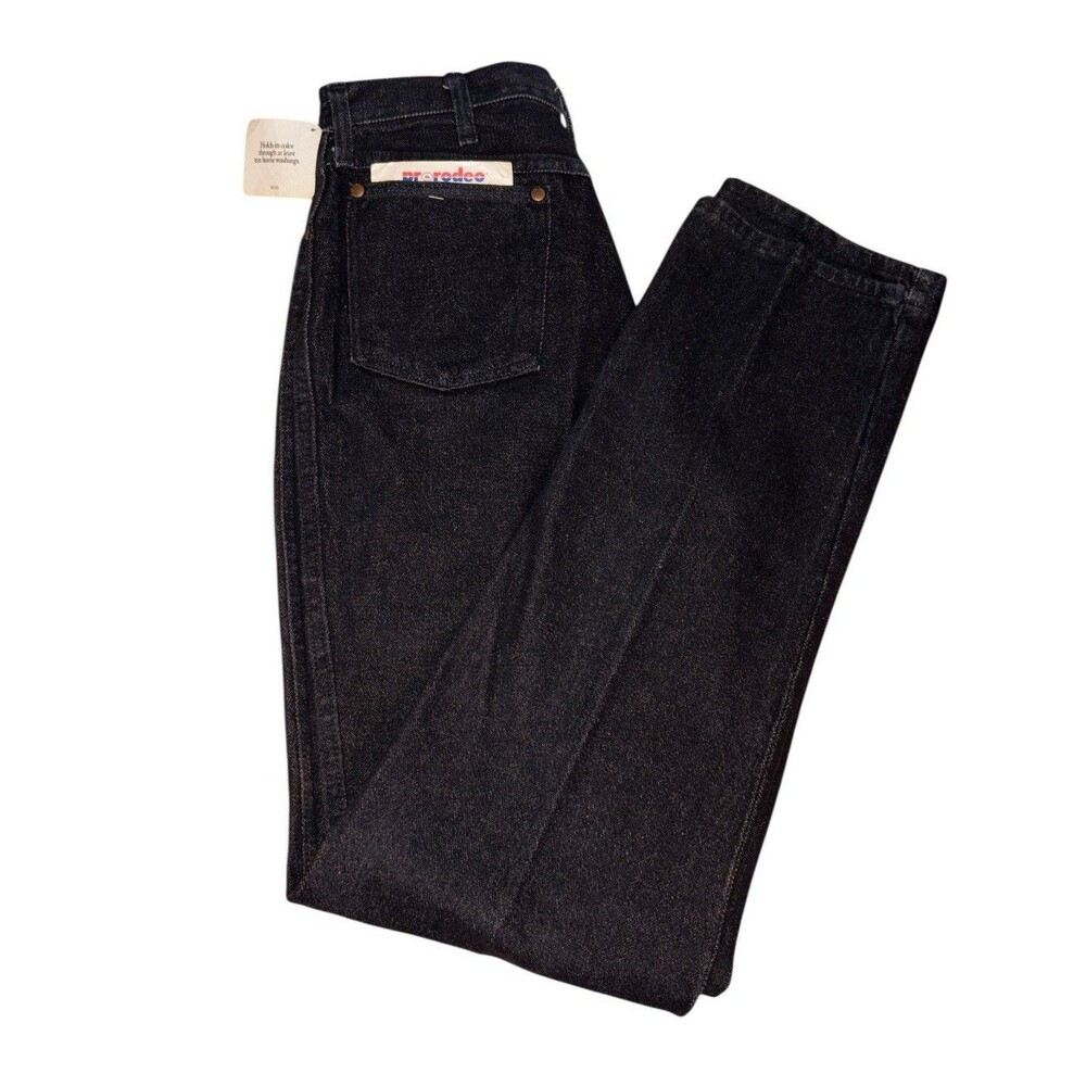 VINTAGE Wrangler Black Jeans Women's 30x34 High Rise Western Mom USA 13MBKM